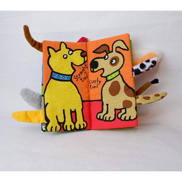 Jellycat Baby Toddler Puppy Tails Crinkle Soft Book Toy - Picture 8 of 11